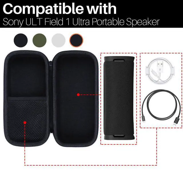 Alt view image 3 of 7 - Hard Case Compatible with Sony ULT Field 1 Ultra Portable Compact Speaker (Black Case)