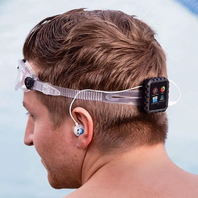 Alt view image 5 of 6 - Sport Waterproof Swimming Headphones, Short Cord, 11 Eartips | 100% waterproof, low-drag short cord, 11 pairs eartips in 4 styles, watertight fit, zip case