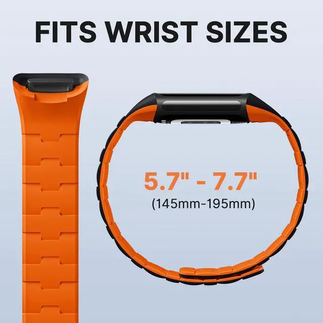 Alt view image 3 of 7 - Magnetic Watch Band Compatible with Fitbit Charge 6/5 Bands | Magnetic Closure with No Pin, One-handed Snap-on, Skin-friendly All-day Wear at Work or Gym, for Charge 6/5 Fitness Tracker