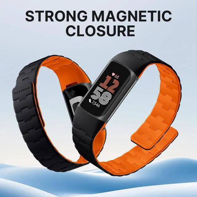 Alt view image 5 of 7 - Magnetic Watch Band Compatible with Fitbit Charge 6/5 Bands | Magnetic Closure with No Pin, One-handed Snap-on, Skin-friendly All-day Wear at Work or Gym, for Charge 6/5 Fitness Tracker
