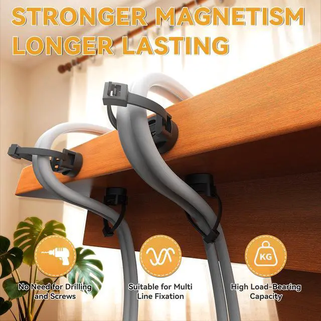Alt view image 4 of 7 - 110 Pcs Magnetic Zip Tie Mount Base 26lbs Strong Magnetic Zip Tie Holder Multipurpose Magnet Cable Tie Clips Holder Wire Management Clips for Home Office Marine Electrical Wiring Organization Black