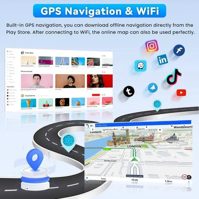 Alt view image 6 of 7 - 4+64G Android 15 Car Radio for Kia Optima K5 2010 2011 2012 2013, 9 inch IPS Touch Screen for Optima K5 Car Stereo Wireless CarPlay Android Auto Bluetooth 5.0 32EQ DSP 1280 * 720 GPS SWC