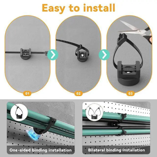 Alt view image 6 of 7 - 110 Pcs Magnetic Zip Tie Mount Base 26lbs Strong Magnetic Zip Tie Holder Multipurpose Magnet Cable Tie Clips Holder Wire Management Clips for Home Office Marine Electrical Wiring Organization Black