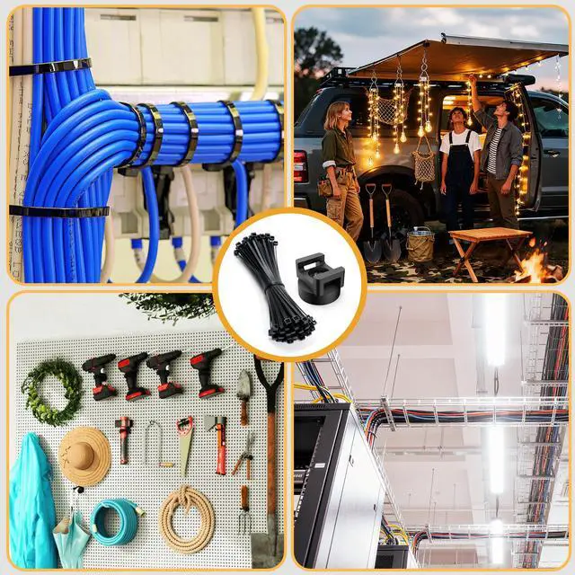 Alt view image 7 of 7 - 110 Pcs Magnetic Zip Tie Mount Base 26lbs Strong Magnetic Zip Tie Holder Multipurpose Magnet Cable Tie Clips Holder Wire Management Clips for Home Office Marine Electrical Wiring Organization Black