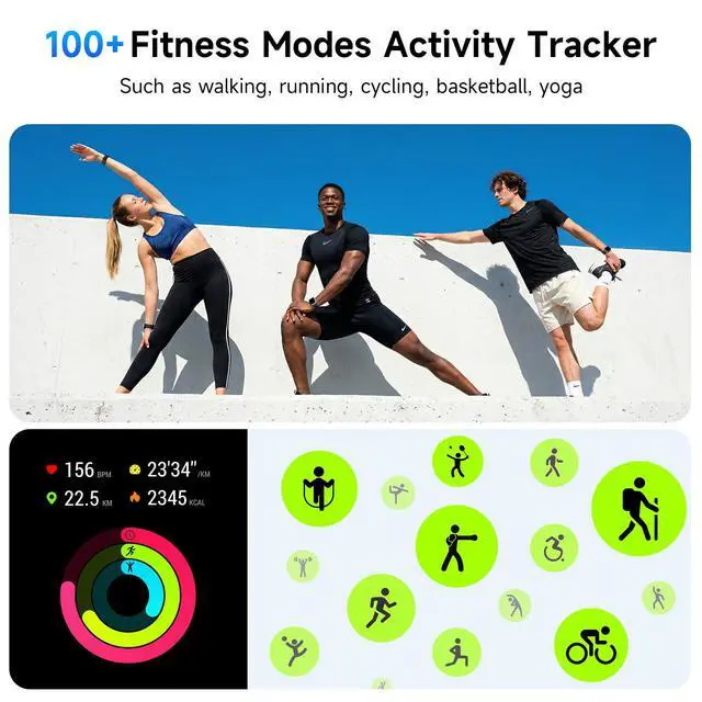 Alt view image 6 of 7 - AI Smart Watch for Men Women Answer/Make Calls, Built-in ChatGPT, 1.96" HD AMOLED Screen Fitness Watch with Heart Rate Monitor Sleep Monitor, 100+ Sports Trackers Step Counter (Silver)