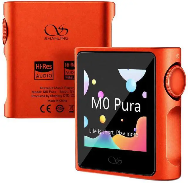 Main image of M0 Pura Hi-Fi MP3 Player, Dual CS43131 DAC, 250mW@32 Balanced Output, LDAC Bluetooth 5.0, USB DAC/AMP, Supports 2TB, 1.54" Touch Screen, Hi-Res Audio Player (Orange)