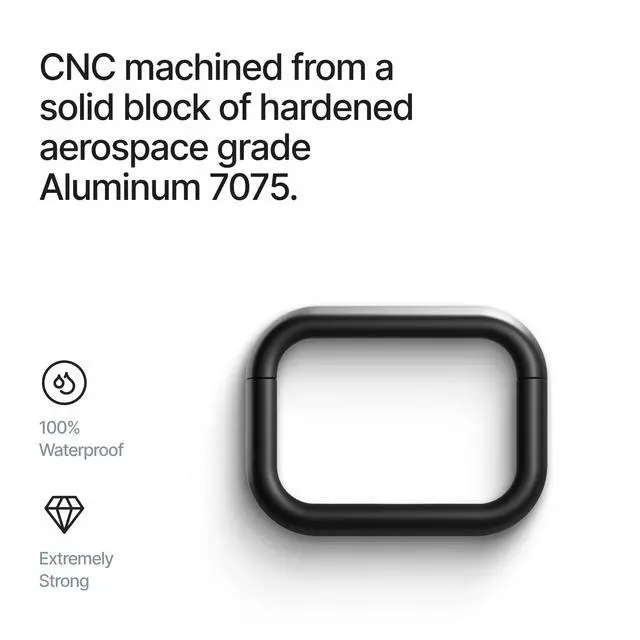 Alt view image 4 of 7 - Compatible with AirPods Pro 3 Case (2025), Minimalist Protective Shock Absorption Aluminum Shells + Elastomer Inlays, Slide-On Fit Charging Case Cover