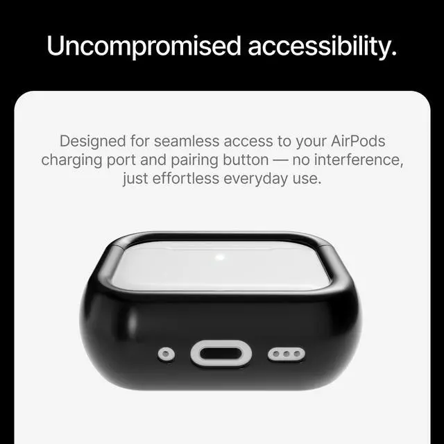 Alt view image 5 of 7 - Compatible with AirPods Pro 3 Case (2025), Minimalist Protective Shock Absorption Aluminum Shells + Elastomer Inlays, Slide-On Fit Charging Case Cover