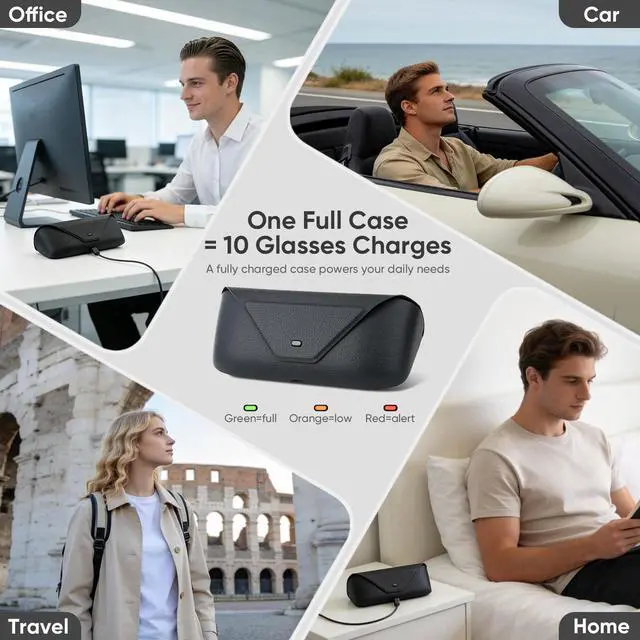 Alt view image 7 of 7 - Portable Charging Case for Ray-Ban Meta Headliner/Skyler/Wayfarer/Oakley HSTN/Blayzer Optics/Scriber Optics, Smart Glasses Replacement Charger Dock with LED Indicator