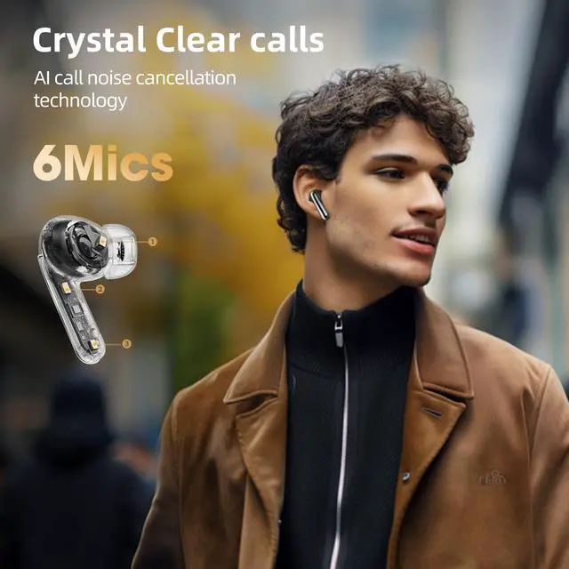 Alt view image 5 of 7 - MeloBuds Pro Aadptive Hybrid Active Noise Cancelling Wireless Earbuds, Reduce Noise by Up to 99%, Bluetooth 5.3 Wireless LDAC Hi-Res Audio, 34H Playtime, Comfortable Fit, Custom EQ via App