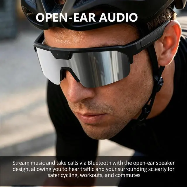 Alt view image 4 of 7 - Smart AI Glasses with Camera, Video Recording Glasses with EIS Anti-Shake | Smart Polarized Bluetooth Sunglasses for Men Women, Cycling Glasses with Voice Assistant