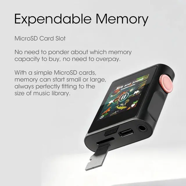 Alt view image 3 of 7 - M0 Pura Hi-Res MP3 Music Player with Bluetooth 5.0,Portable Digital Audio Player DAP Player, 2X CS43131 DAC,APP Control,LDAC/SBC/AAC,3.5mm/Type-C Jack,384kHz /32bit,250mW@32,MTouch OS, Black