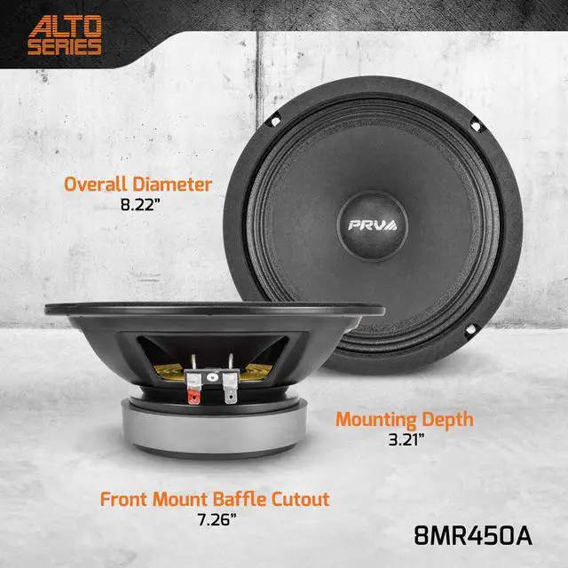 Alt view image 4 of 7 - 8MR450A 8 Inch Midrange Speaker, 8 Ohms, 450 Watts, 96 dB, Mid Range Loudspeaker for High Output Pro Sound System (Single)