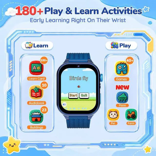Alt view image 3 of 7 - Kids Watch Kids Toys, 1.69'' Smart Watch with 180+ Learning Games | Kids Digital Watch, Toddler Toys with Video Camera Music Pedometer, Birthday Gifts for 3 4 5 6 7 8 9 10 Year Old Boys