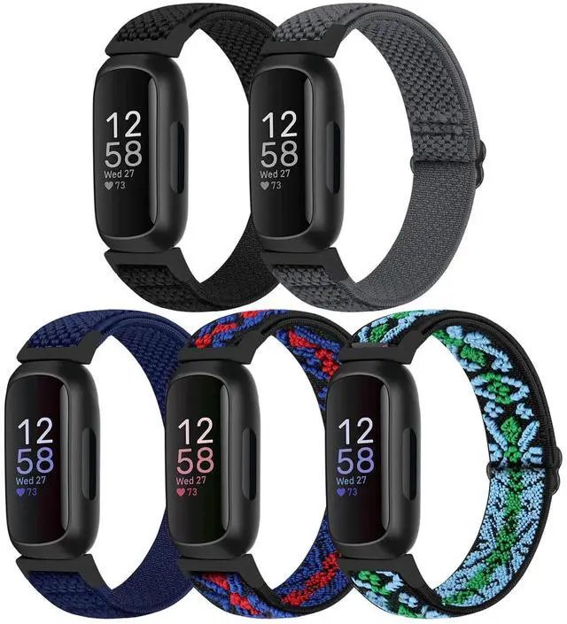 Main image of Compatible with Fitbit Inspire 3/Inpsire 2/Inspire/Inpsire HR/Ace 2/Ace 3 Watch Bands, Elastic Adjustable Replacement Wristband Women Men Stretchy Soft Sport Nylon Loop Straps