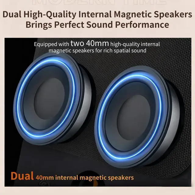 Alt view image 4 of 7 - Portable CD Player with Stereo Speakers, Bluetooth TX/RX, CD/MP3 Player with AUX & TF Card Playback, Rechargeable Type-C Music Player with Remote Control, Desktop & Wall Mount for Home