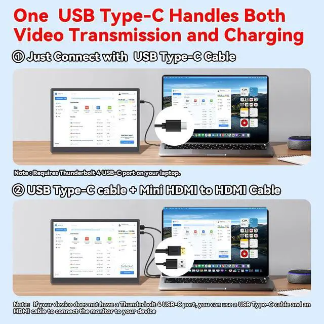Alt view image 7 of 7 - S123E 12.3 Inches Portable Monitor Touchscreen Monitor for Switch/Switch 2 | 1920 x1280 Ultra Slim Mini Travel Monitor 1280P IPS Display 100% sRGB for Laptop Surface PC Xbox PS4/5 and Office