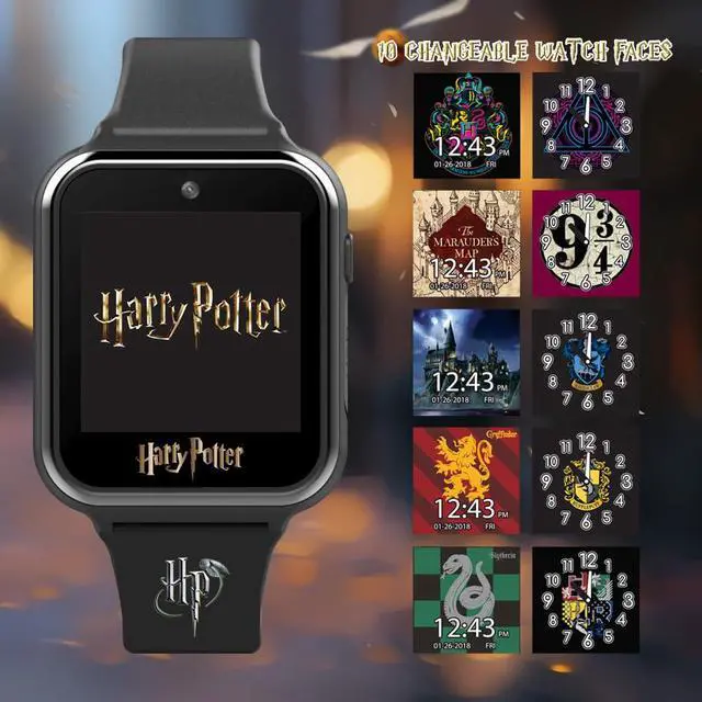 Alt view image 2 of 7 - Harry Potter Kids Smart Watch Interactive Touchscreen Watch with 10 Changeable Faces, Camera, Games, Alarm, Stopwatch, Step Counter & Calculator Fits Wrists from 5.5" to 8"