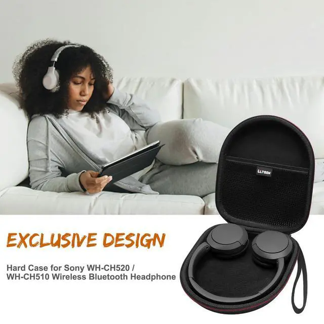 Alt view image 7 of 7 - Case for Sony WH-CH520 Wireless Headphones Blue | Hard Carrying Travel Case for Sony WH-CH520 Wireless Headphones
