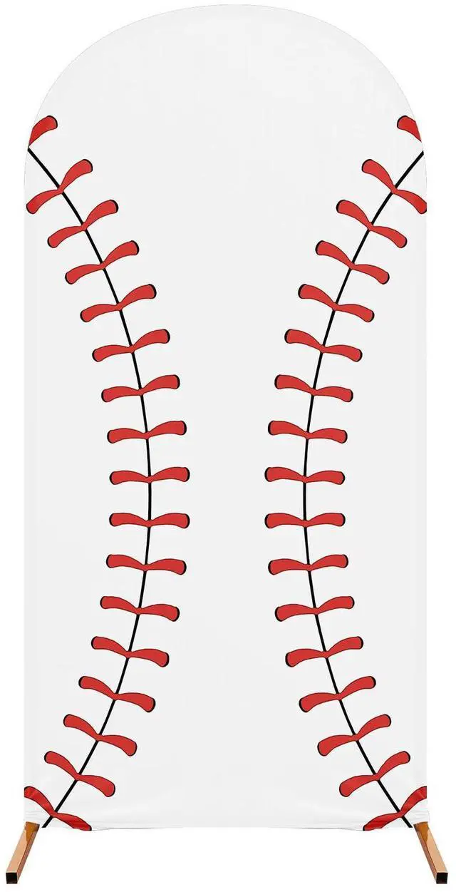 Main image of 7.2 ft Baseball Party Arch Backdrop Cover Baseball Theme Arch Spandex Stretch Backdrop Stand Cover for Wedding Birthday Banquet Boys Girls Shower Ceremony Decoration