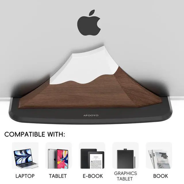 Alt view image 2 of 7 - Vertical Dual Laptop Stand - Snow Peak-Shaped Walnut Adjustable Laptop Holder,2 Slots Desktop Dock Compatible with All MacBook, Surface,Chromebook,Dell & More(Walnut)