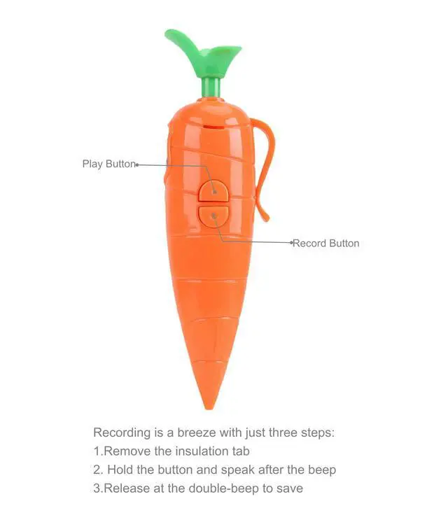 Alt view image 5 of 5 - 60-Second Voice Recorder with Playback & Audio Recorder Pen - Cute Carrot-Shaped Recorder Device, Smooth-Writing Ballpoint Pen - Fun & Creative Gift for Kids, Students, Teachers