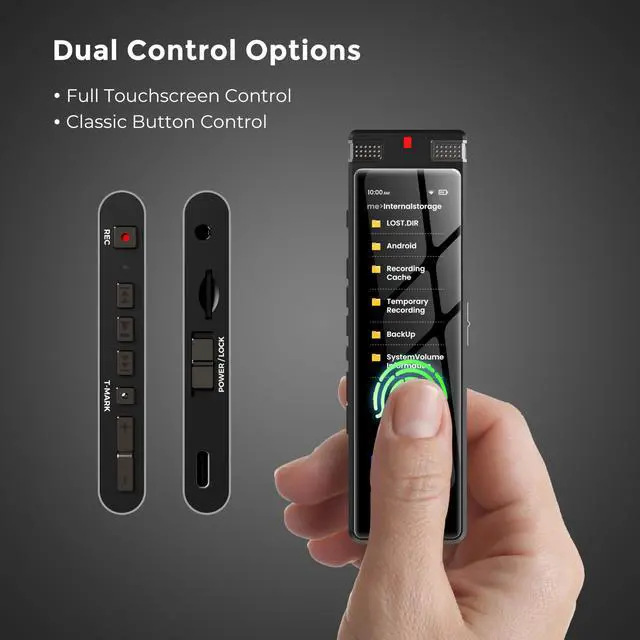Alt view image 7 of 7 - 136GB AI Voice Recorder, Digital Voice Recorder with Playback, Offline Transcribe and Online Summarize/Mindmap/Translation Base on AI Technology, Voice Activated Audio Recorder (Black)