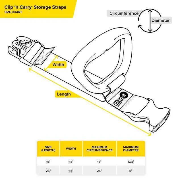 Alt view image 7 of 7 - Clip 'n Carry Straps - 25" (3-Pack) | Carrying Straps for Water Hose Storage and Extension Cord Holder