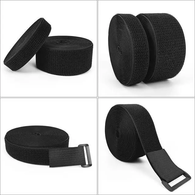 Alt view image 6 of 7 - Hook and Loop Straps with Buckles, Fastening Cinch Straps, 2'' x 16' | Cut to Length, 15 Buckles, Black, Heavy Duty, Strong Hold, Ideal for Bundling and Strapping