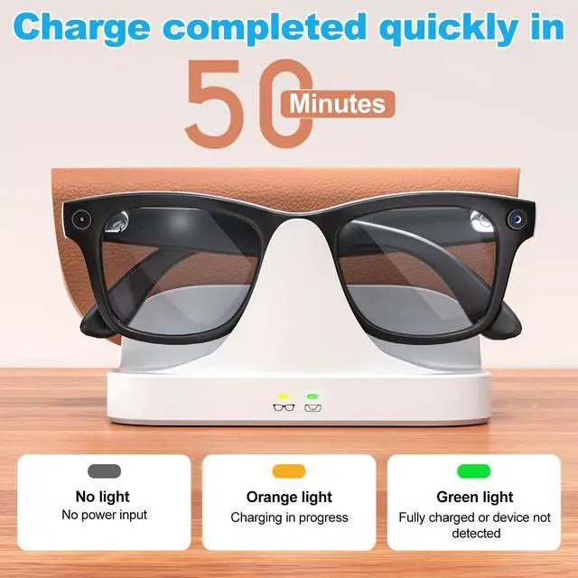 Alt view image 7 of 7 - 2-in-1 Magnetic Charging Dock for Ray-Ban Meta Glasses with 15W Adapter for Wayfarer/Skyler/Scirber Opotics/Blayzer Optics Charger for RayBan Meta Glasses Accessories (Not for Headliner/Oakely HSTN)