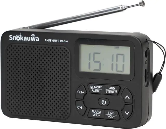 Main image of AM FM Radio, Portable Emergency Weather NOAA Radio, Small Digital Radio with Dual Mode Storage, Digital Tuner, Sleep Timer, Wall Plug and Battery Powered (Grey)