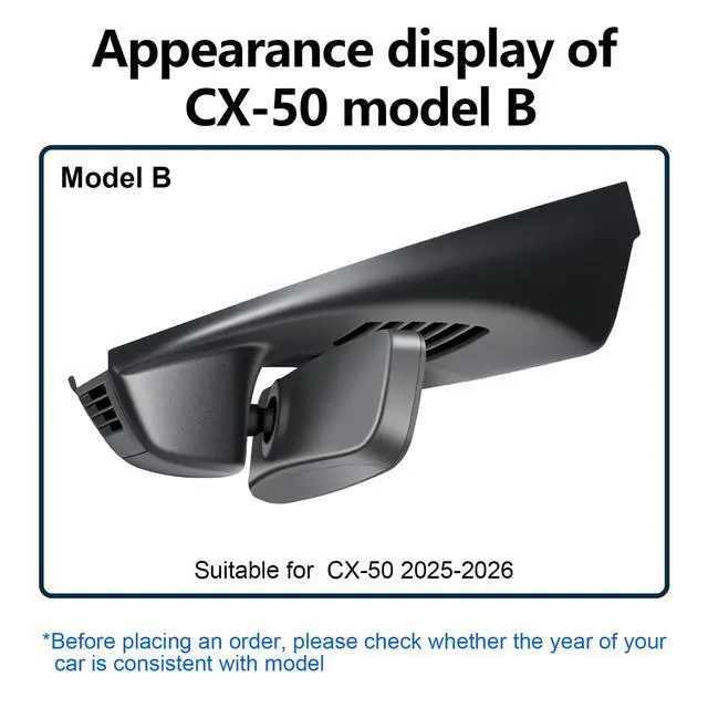 Alt view image 2 of 7 - 4K Dash Cam Custom fit for Mazda CX-50 2025 2026(Model B) | UHD 2160P Video, OEM Look, Free App & Wifi, GPS, 64GB Card