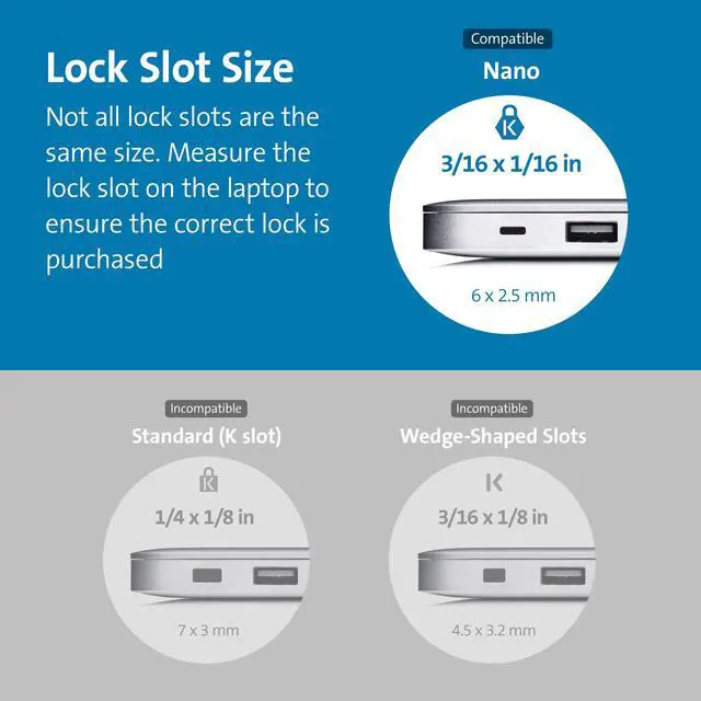 Alt view image 2 of 6 - Combination Laptop Lock for Nano Size Security Slot, Resettable 4-Digit Combination Lock (K60214WW)