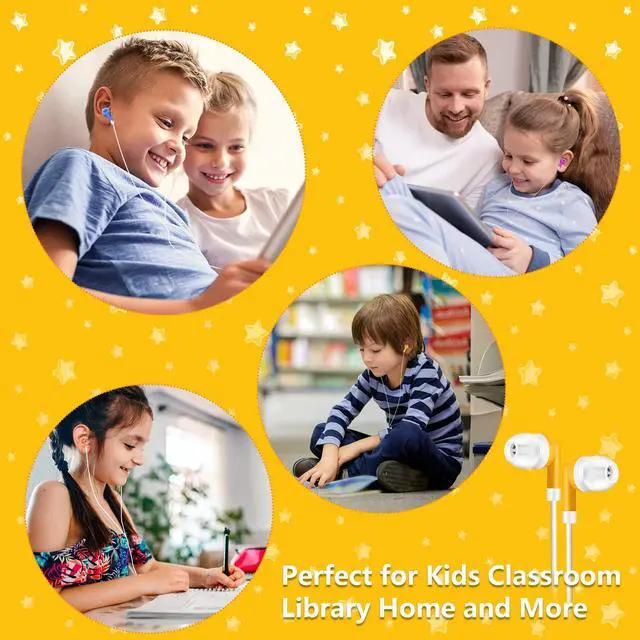Alt view image 5 of 6 - Kids Bulk Earbuds 30 Pack Wholesale Earbuds Headphones Bulk | Perfect for School Classroom Libraries Students Multi Colored Individually Bagged 3.5mm Jack