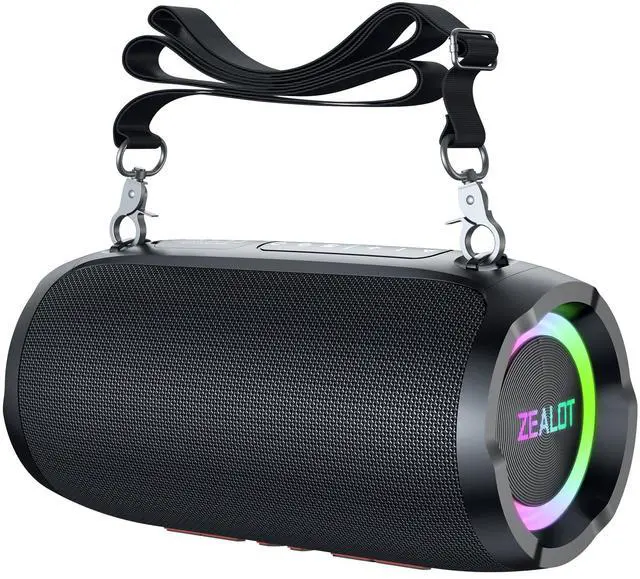 Main image of Portable Bluetooth Speaker,80W Peak(60W) Booming Sound Speakers with LED Light,Bluetooth 5.3, Loud Speaker for Home,Party,Camping,Beach,Gifts(Black)