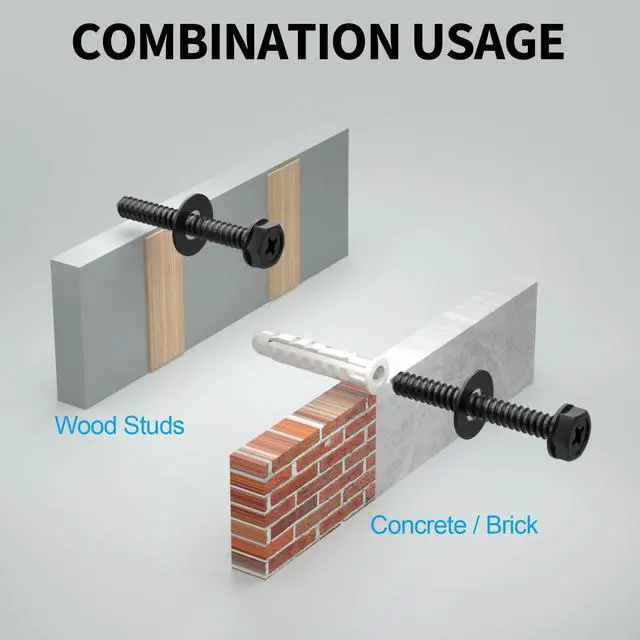 Alt view image 5 of 7 - Wall Anchors Hardware Kit for TV Wall Mount | Including M7 Lag Bolts, Wall Anchors, Washers, Allen Key, Bubble Level, TV Mounting Screws Kit for Wood Studs/Concrete/Brick
