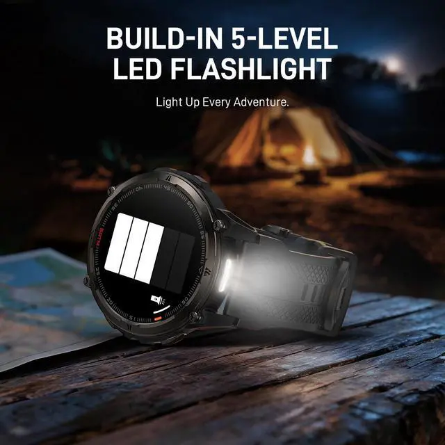Alt view image 7 of 7 - ORB 2 Smart Watch Rugged, Dual-Band GPS, 5 ATM & IP69 Waterproof | 1.43" AMOLED Military-Grade Smartwatch, 16-Day Battery, LED Flashlight, 170+ Sport Modes, Health Monitor for Android & iPhone