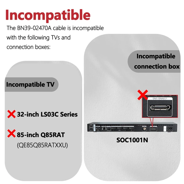 Alt view image 4 of 7 - 5m/16.4ft BN39-02470A Frame TV One Connect Cable Compatible with Samsung TV Frame TV Cable QN43-QN85 LS03AA LS03BA LS03DA LS03RA LS03TA LS03FA Q85RAT Q95TATNot Compatible with All 8K Frame TVs