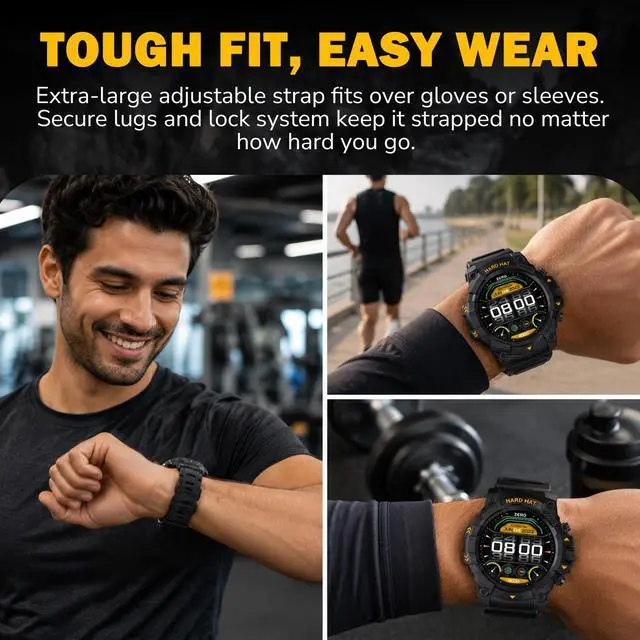 Alt view image 7 of 7 - Big Rig Rugged Smart Watch for Men, 5ATM Waterproof Watch, Dual-Band GPS Tracker, 2-Week Battery, Gorilla Glass, Workout and Fitness Tracker with Heart Rate Monitor and Pedometer