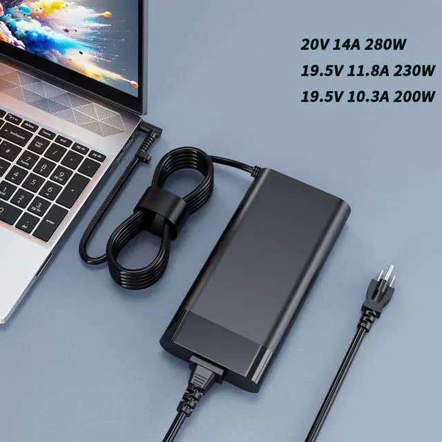 Alt view image 6 of 7 - 280W 20V 14A AC Laptop Charger Compatible with HP Omen 16 ZBook Fury 16 G8 G9 G10 ZBook Studio 16 A280A011P TPN-CA26 TPN-LA27 Power Supply Adapter