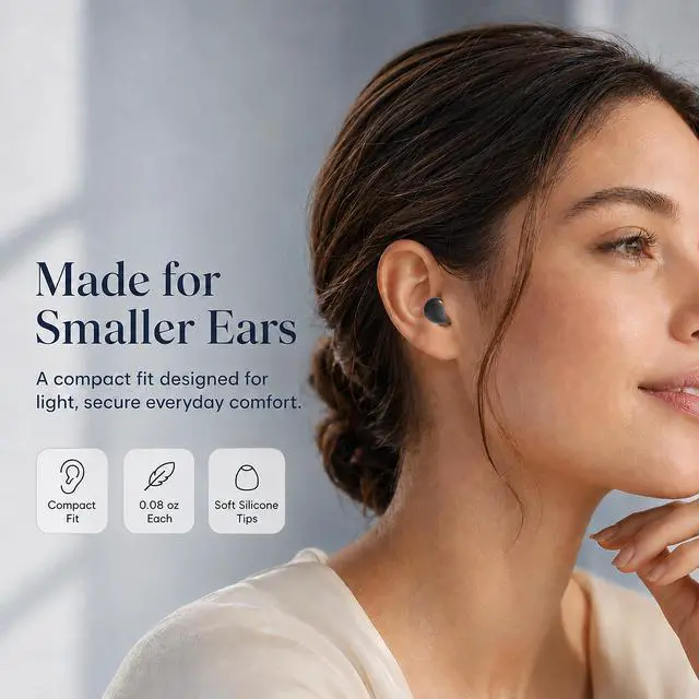 Alt view image 2 of 7 - Wireless Sleep Earbuds Ultra Lightweight Invisible Mini Earphones | Discreet Hidden Earbuds for Work, Small Headphones, Invisible Sleep Wireless Earphone Bluetooth 6.0 for Small Ear Canals