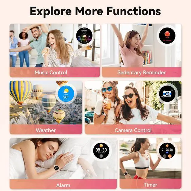 Alt view image 3 of 4 - Smart Watch for Women Fitness Tracker: Waterproof Digital Womens Watches Make Answer Call Smartwatch for Android Phone iPhone Samsung Compatible Sleep SpO2 Heart Rate Monitor Running Step Pedometer