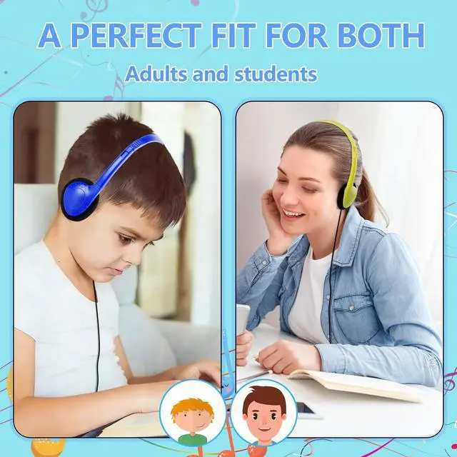 Alt view image 6 of 7 - USB Type C Kids Headphones Bulk for Classroom School 10 Pack,Wired | On Ear USB C Headphones for School Student Children Compatible with Chromebooks Tablet Pad Smartphones Mixed Colors