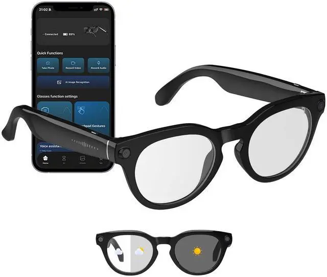 Main image of AI Smart Glasses with Camera, Open-Ear Audio & Translation Features | 8MP Camera, 139-Language Translation, Bluetooth Audio, Voice Control, Smart Eyewear for Travel & Daily Communication