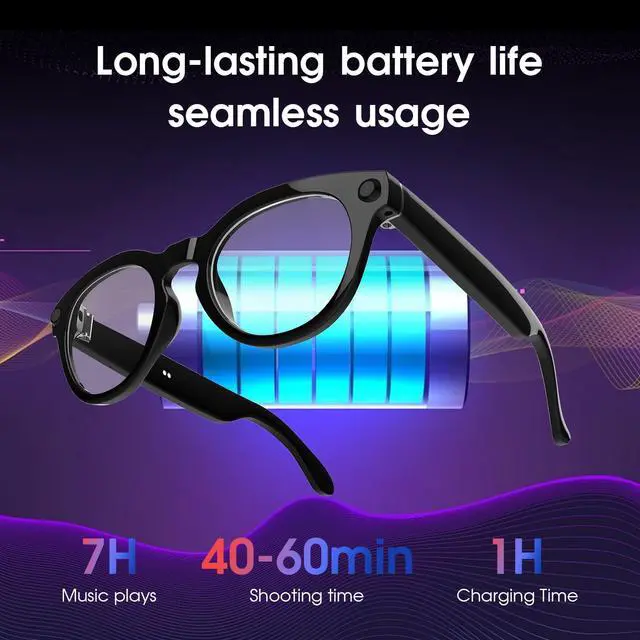 Alt view image 6 of 7 - AI Smart Glasses with Camera, Open-Ear Audio & Translation Features | 8MP Camera, 139-Language Translation, Bluetooth Audio, Voice Control, Smart Eyewear for Travel & Daily Communication
