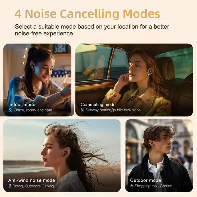 Alt view image 4 of 7 - MeloBuds Pro Aadptive Hybrid Active Noise Cancelling Wireless Earbuds, Reduce Noise by Up to 99%, Bluetooth 5.3 Wireless LDAC Hi-Res Audio, 34H Playtime, Comfortable Fit, Custom EQ via App