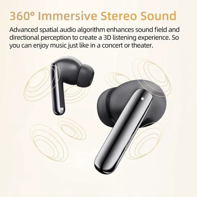 Alt view image 7 of 7 - MeloBuds Pro Aadptive Hybrid Active Noise Cancelling Wireless Earbuds, Reduce Noise by Up to 99%, Bluetooth 5.3 Wireless LDAC Hi-Res Audio, 34H Playtime, Comfortable Fit, Custom EQ via App