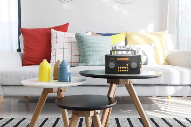 Alt view image 2 of 5 - PR-D17 AM/FM-RDS Portable Radio Specially Designed for The Visually Impaired with Helpful Guided Voice Prompts, high Contrast Large Yellow Controls with Raised Symbols