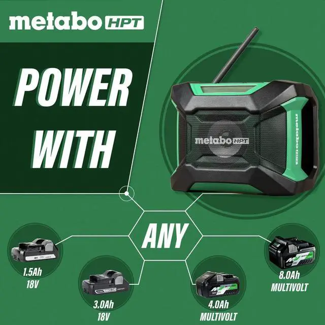 Alt view image 4 of 7 - 18V MultiVolt Cordless Bluetooth Radio, Powerful Sound with 15 Level Equalizer, 18 Hour Runtime, Compact and Lightweight, Bluetooth Connection, Tool Body Only, UR18DAQ4