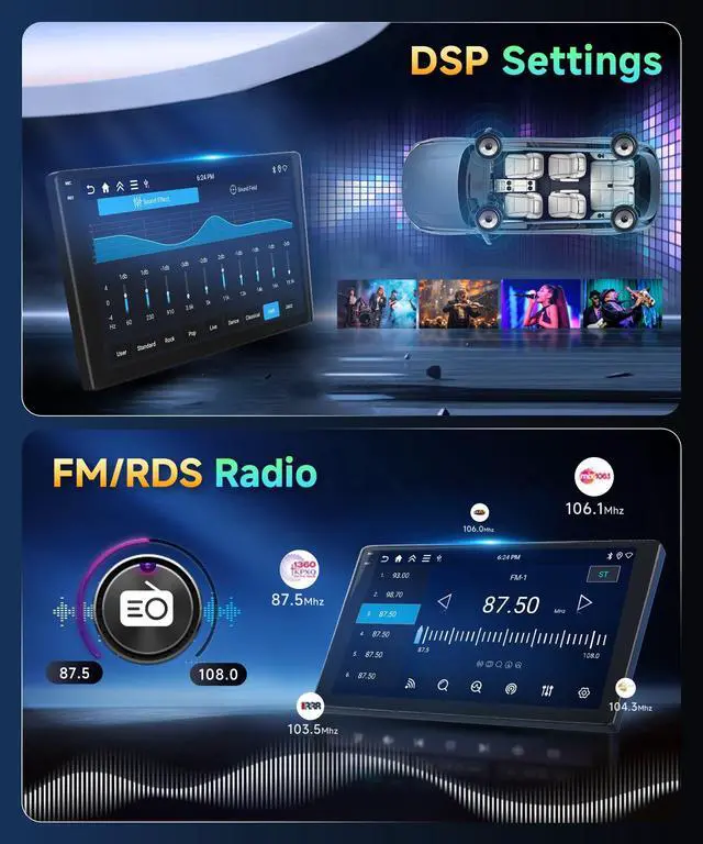 Alt view image 6 of 7 - 4G+128G Android 15 9inch Radio for Toyota RAV4 2001-2006 | Car Stereo with Wireless CarPlay Android Auto Bluetooth FM/RDS DSP SWC AHD Backup Camera WiFi